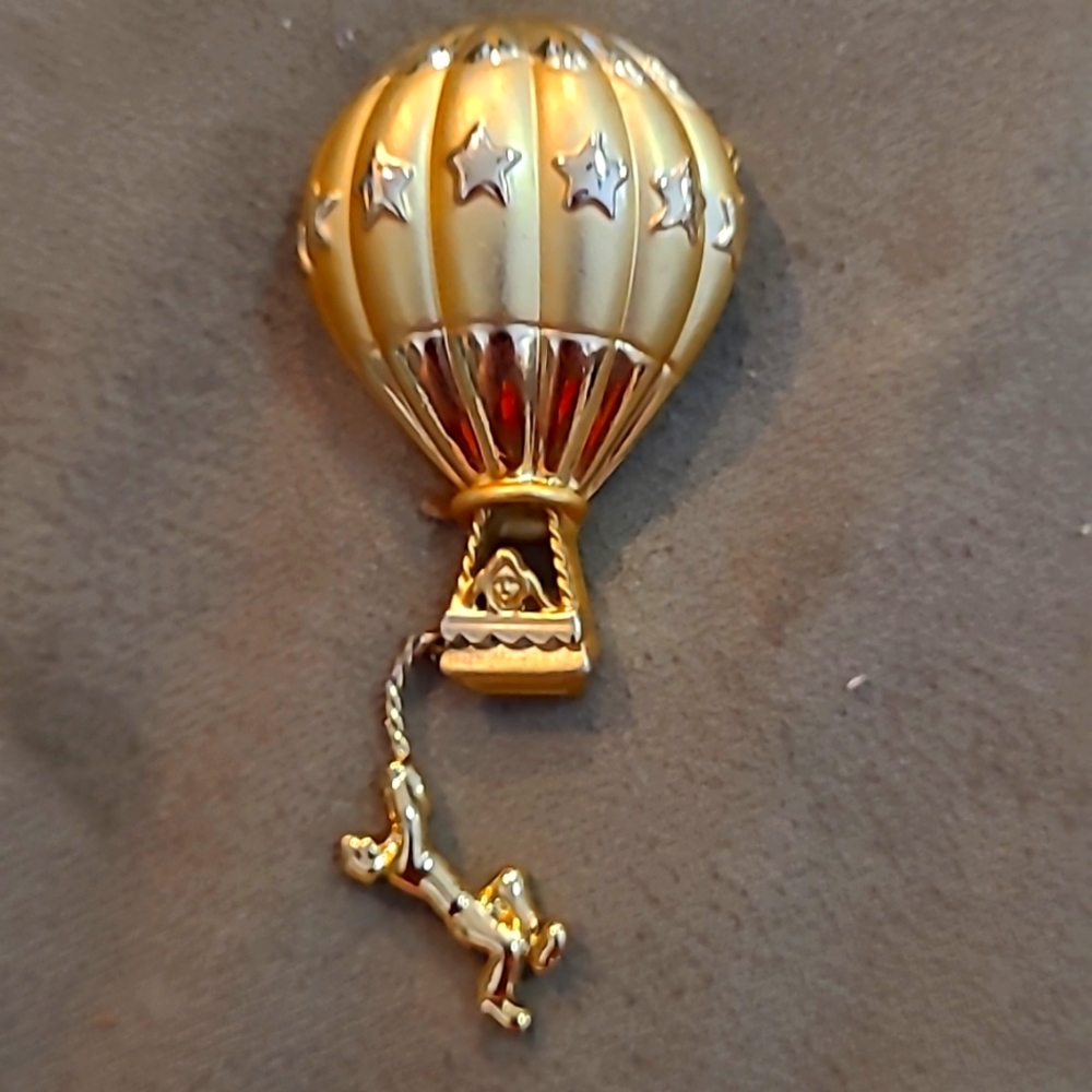 Vintage AJC hot air balloon with man holding rope